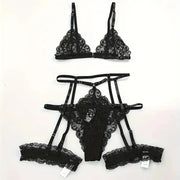 Cupid's Secret Transparent 3PC Lingerie Set - Iris Lace