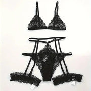 Cupid's Secret Transparent 3PC Lingerie Set - Iris Lace