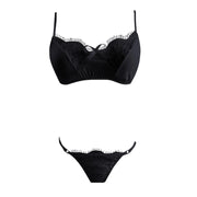Dripping in Desire 2PC Plus Size Bra Set BLACK - IrisLace