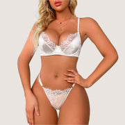 Dripping in Desire 2PC Plus Size Bra Set WHITE - IrisLace