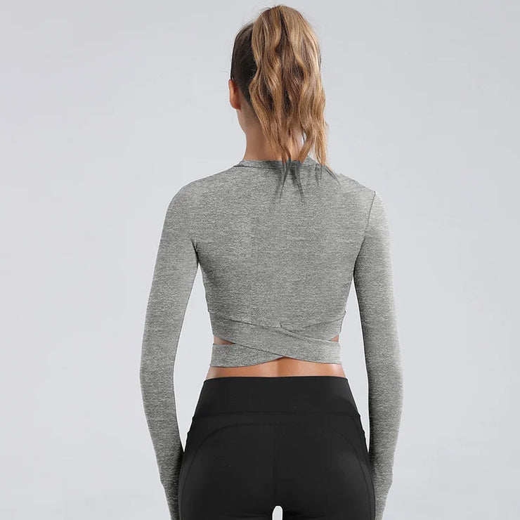 Long Sleeve Yoga Crop Top - IrisLace