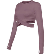 Long Sleeve Yoga Crop Top - IrisLace