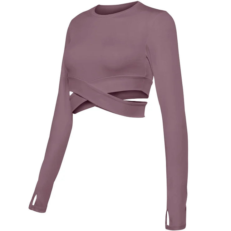 Long Sleeve Yoga Crop Top - IrisLace