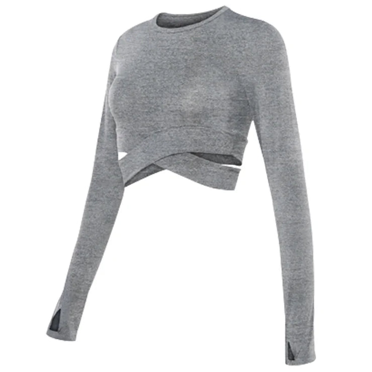 Long Sleeve Yoga Crop Top - IrisLace