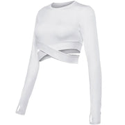 Long Sleeve Yoga Crop Top - IrisLace