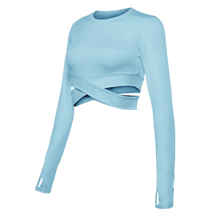 Long Sleeve Yoga Crop Top - IrisLace