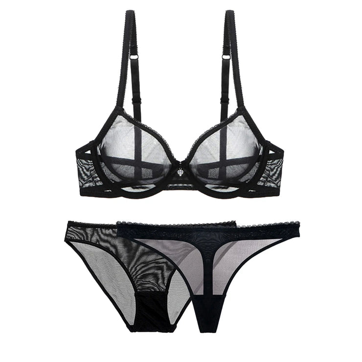 Love Spell Sheer Lace Bra & Panty Set - IrisLace