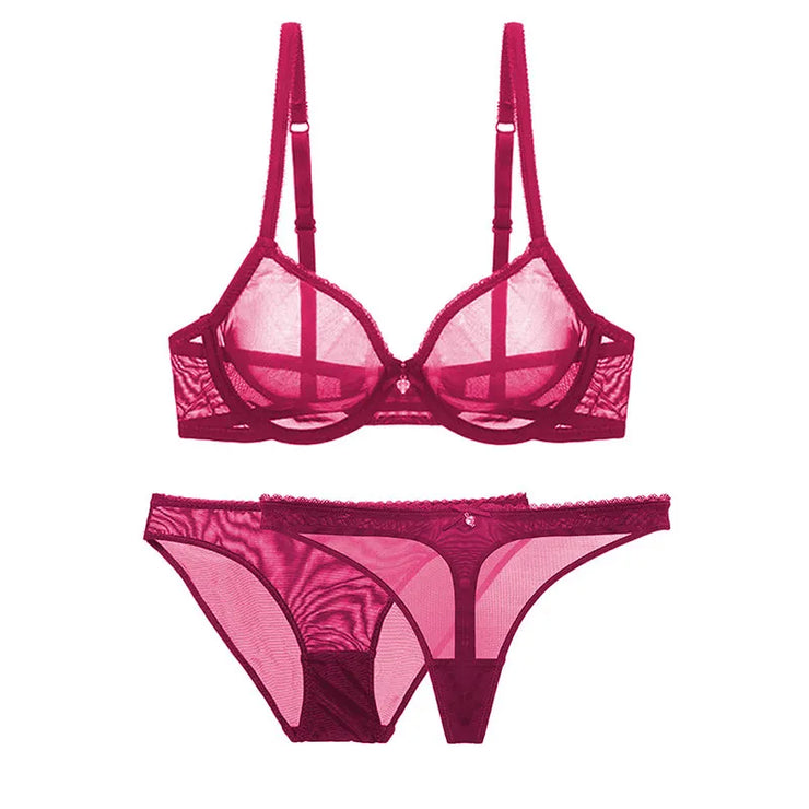 Love Spell Sheer Lace Bra & Panty Set - IrisLace