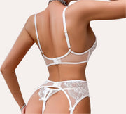 Lovers Lane 2-Piece Bridal Lingerie Set WHITE - IrisLace