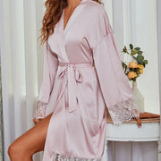 Our Moment Pink Bride Wedding Kimono Robe - IrisLace