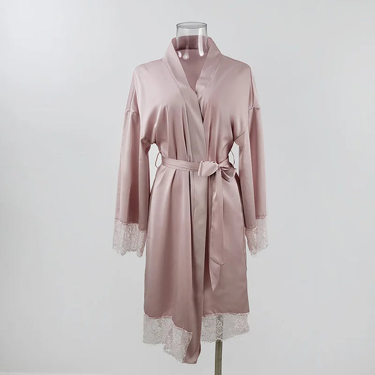 Our Moment Pink Bride Wedding Kimono Robe - IrisLace