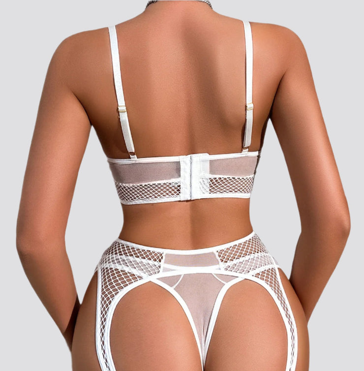 Soft and Sinful Romantic White Lingerie Set - IrisLace