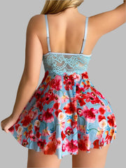 Under The Stars Print Floral Nightdress - IrisLace