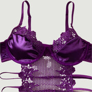 Unlace Me Baby 2-Piece Purple Lingerie Set - IrisLace