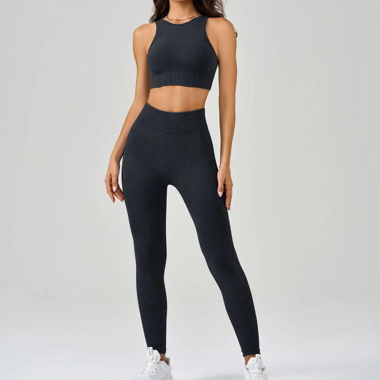 Workout Whispers Seamless Yoga Active Set - IrisLace