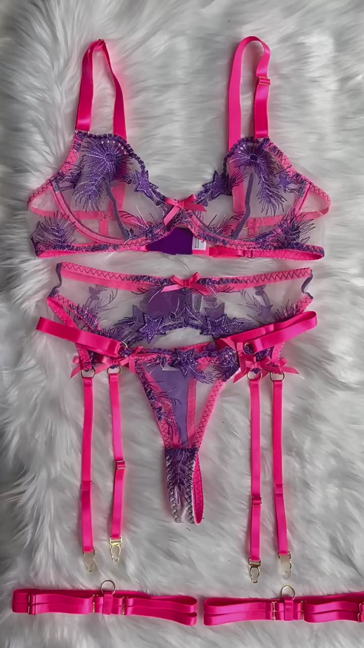 Nancy Luxury Embroidery Lace Underwear and Bra Set 1 - IrisLace