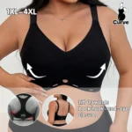 Plus Size Wireless Black Bra – Full Coverage Supportive Minimizer Bralette - Image 4