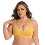 Floral Lace Front-Buckle Wireless Bra – Breathable Comfortable Lingerie Top for Daily Wear