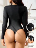 BWQ 2-Pack Slimming Bodysuits – Seamless Long-Sleeve Tummy Control & Butt Lifter Shapewear Set - Image 2