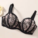 Lace Sheer Minimizer Bra – Non-Padded Underwire Breathable Plus Size Lingerie (34–42, DD–G Cups) - Image 2