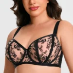 Lace Sheer Minimizer Bra – Non-Padded Underwire Breathable Plus Size Lingerie (34–42, DD–G Cups) - Image 4